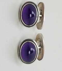 Georg Jensen Georg Jensen Cufflinks No 44B Sterling Silver Amethysts - 1581832