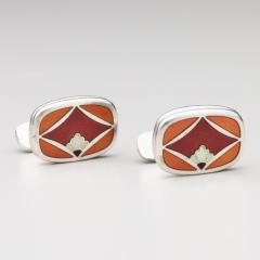 Georg Jensen Georg Jensen Cufflinks Silver Enamel 602 Naja Salto - 3869501