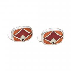 Georg Jensen Georg Jensen Cufflinks Silver Enamel 602 Naja Salto - 3871518