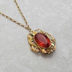 Georg Jensen Georg Jensen Gold Fire Opal Pendant NO 27 - 1925526