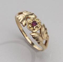 Georg Jensen Georg Jensen Gold Ring No 137 with Ruby - 2386586