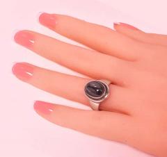 Georg Jensen Georg Jensen Hematite Sterling Ring Harald Nielsen Design - 1835426