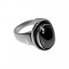 Georg Jensen Georg Jensen Hematite Sterling Ring Harald Nielsen Design - 1839931