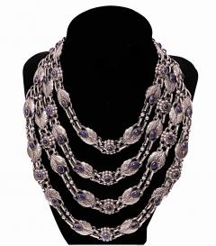 Georg Jensen Georg Jensen Lapis multi strand Necklace No 1 Denmark C 1933 - 2673529