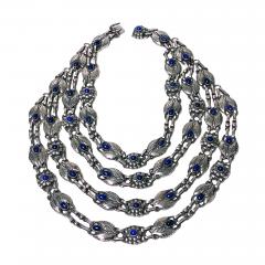 Georg Jensen Georg Jensen Lapis multi strand Necklace No 1 Denmark C 1933 - 2678724