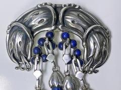 Georg Jensen Georg Jensen Master Brooch Sterling Silver Lapis Lazuli C 1930 - 2913467