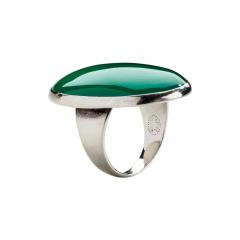 Georg Jensen Georg Jensen Modernist Sterling Silver Ring No 90B with Chrysoprase - 292099