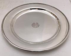 Georg Jensen Georg Jensen Rare Set of 12 Sterling Silver Beaded Chargers Plates - 3274816