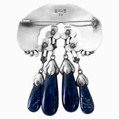 Georg Jensen Georg Jensen Silver Lapis Lazuli Master Brooch C 1930 - 4236570