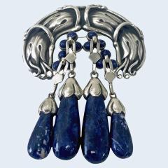 Georg Jensen Georg Jensen Silver Lapis Lazuli Master Brooch C 1930 - 4236572
