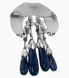 Georg Jensen Georg Jensen Silver Lapis Lazuli Master Brooch C 1930 - 4236576
