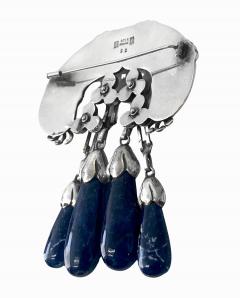Georg Jensen Georg Jensen Silver Lapis Lazuli Master Brooch C 1930 - 4236577