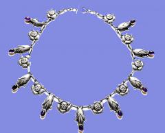 Georg Jensen Georg Jensen Sterling Amethyst Necklace C 1930 design No 6 - 1935873