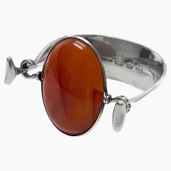 Georg Jensen Georg Jensen Torun Red Agate Bangle No 203 C 1960 - 3949826