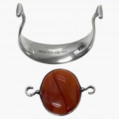 Georg Jensen Georg Jensen Torun Red Agate Bangle No 203 C 1960 - 3949828