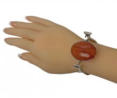 Georg Jensen Georg Jensen Torun Red Agate Bangle No 203 C 1960 - 3949831