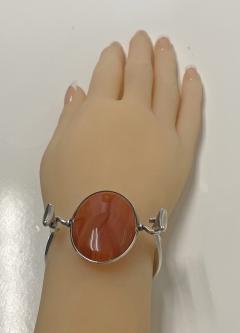 Georg Jensen Georg Jensen Torun Red Agate Bangle No 203 C 1960 - 3949833