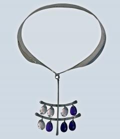 Georg Jensen Georg Jensen Torun Sterling Amethyst Quartz Necklace C 1960 No 135 design - 2976210