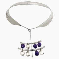 Georg Jensen Georg Jensen Torun Sterling Amethyst Quartz Necklace circa 1960 - 4261016