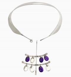 Georg Jensen Georg Jensen Torun Sterling Amethyst Quartz Necklace circa 1960 - 4261023
