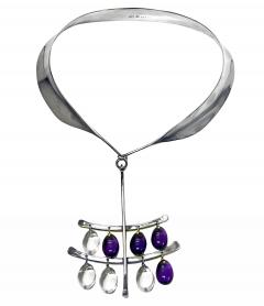 Georg Jensen Georg Jensen Vivianna Torun Sterling Amethyst Quartz Necklace - 3468401