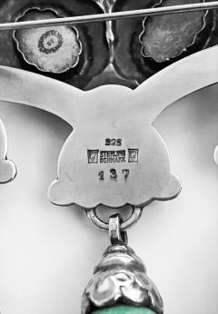 Georg Jensen Georg Jensen large Silver Amazonite Master Brooch C 1933  - 2846067