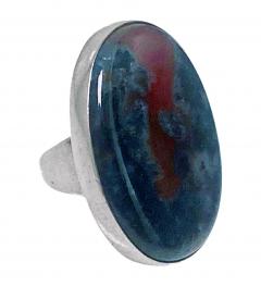 Georg Jensen George Jensen Sterling Silver bloodstone agate Ring C 1960 - 3398561