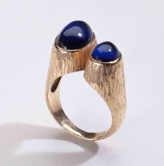 Georg Jensen Gold Ring No 867 with Synthetic Sapphire - 109750