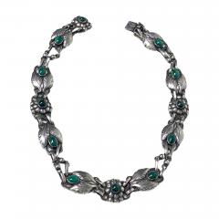 Georg Jensen Malachite and Sterling Silver Necklace No 1 - 2879486