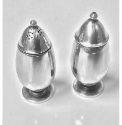 Georg Jensen Pair Georg Jensen Silver Salt and Pepper Shakers Casters 629B - 1061078