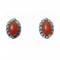 Georg Jensen Pair of Georg Jensen Carnelian Earrings post 1945 - 2747927