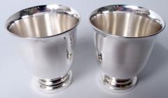 Georg Jensen Pair of Georg Jensen Pyramid Sterling Silver Bar Cups - 4353201