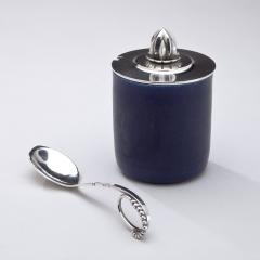 Georg Jensen Saxbo Jam Marmalade Jar with Georg Jensen Lid Spoon - 4398166