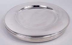 Georg Jensen Set of 8 Georg Jensen Pyramid Sterling Silver Dinner Plates - 3842869