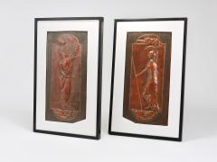 Georg Klimt Georg Klimt Vienna Secession Pair Art Nouveau Relief Panels Vienna 1900s - 4632190