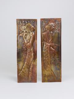 Georg Klimt Georg Klimt Vienna Secession Pair Demeter Art Nouveau Relief Panels 1900s - 4596104