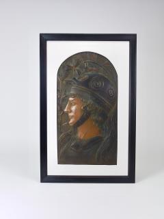 Georg Klimt Vienna Secession Pair Spartans Georg Klimt attr Art Nouveau Relief Panels - 4632215
