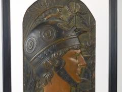 Georg Klimt Vienna Secession Pair Spartans Georg Klimt attr Art Nouveau Relief Panels - 4632217