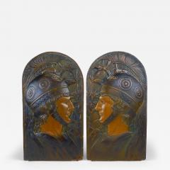 Georg Klimt Vienna Secession Pair Spartans Georg Klimt attr Art Nouveau Relief Panels - 4632669