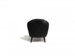 Georg Kofoed Pair of Georg Kofoed Sculptural Danish Club Chairs in Black Leather - 4462250