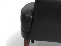 Georg Kofoed Pair of Georg Kofoed Sculptural Danish Club Chairs in Black Leather - 4462251