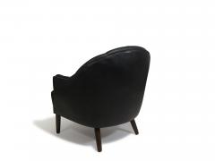 Georg Kofoed Pair of Georg Kofoed Sculptural Danish Club Chairs in Black Leather - 4462253