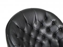 Georg Kofoed Pair of Georg Kofoed Sculptural Danish Club Chairs in Black Leather - 4462255