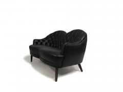 Georg Kofoed Sculptural Danish Settee in Black Leather - 4462206