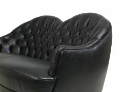 Georg Kofoed Sculptural Danish Settee in Black Leather - 4462209