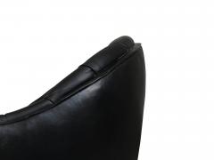 Georg Kofoed Sculptural Danish Settee in Black Leather - 4462211