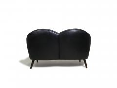 Georg Kofoed Sculptural Danish Settee in Black Leather - 4462213