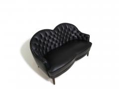 Georg Kofoed Sculptural Danish Settee in Black Leather - 4462214