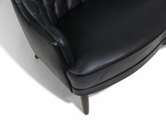 Georg Kofoed Sculptural Danish Settee in Black Leather - 4462215