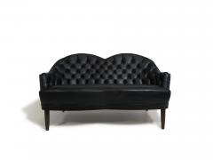 Georg Kofoed Sculptural Danish Settee in Black Leather - 4463916